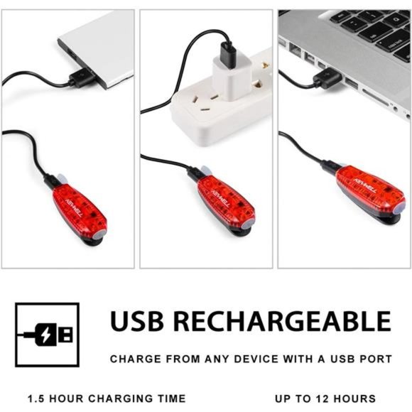 USB Rechargeable LED Safety Lights (2 Pack) - Clip on Strobe Running Lights - Picture 5 of 7